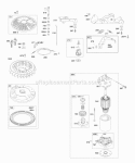 Controls Electric Starter Flywheel Governor Spring Diagram and Parts List for 445777-0112-E3  Briggs and Stratton Engine